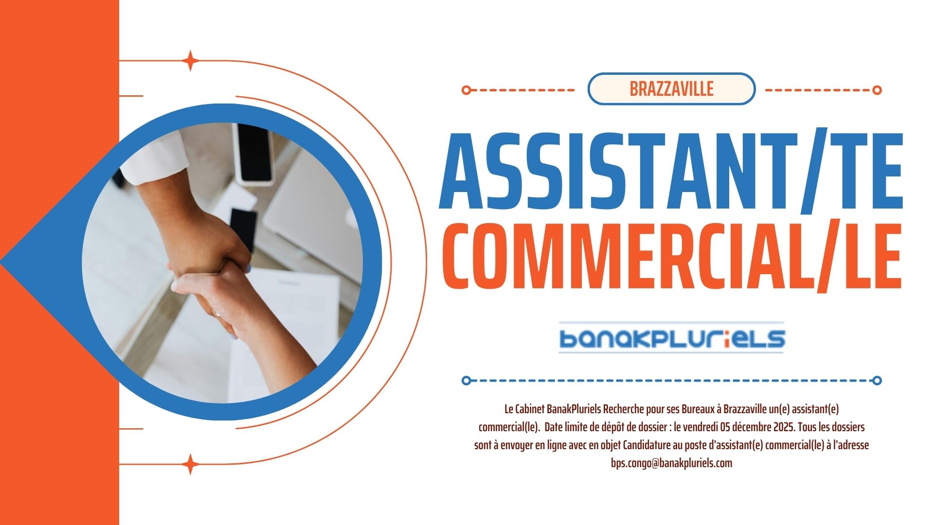 Recrutement d'un assistant commercial - offre d'emploi