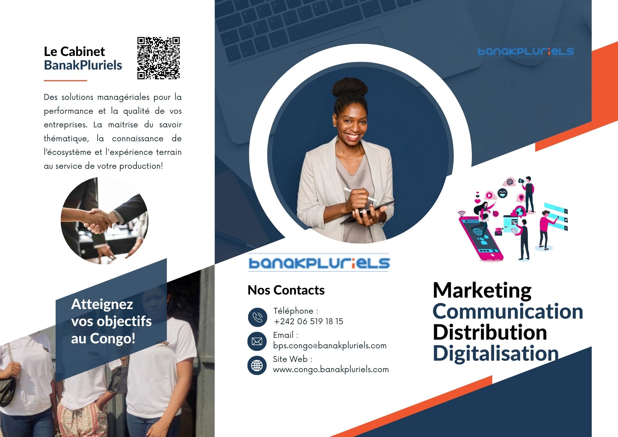 dépliants cabinet marketing et communication au Congo A